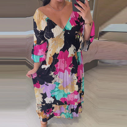 🌼 Duna floral dress with V-neck 2025 🌼